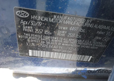 2019 Hyundai Sonata Sel from USA, damaged, VIN 5NPE34AF9KH792565